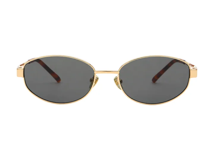 Lentes de sol de titanio Gold Drift V3005T, color S01 Armazón dorado, lente gris
